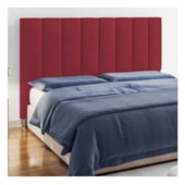 Cabeceira Casal Hannover P04 140 cm Suede  Vermelho TCA 53 - Amarena Móveis