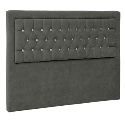 Cabeceira Casal Iasi P04 140 cm Suede Cinza Escuro TCA 958 - Amarena Móveis