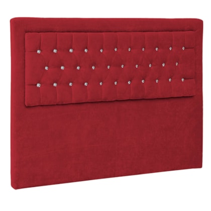 Cabeceira Casal Iasi P04 140 cm Suede  Vermelho TCA 53 - Amarena Móveis