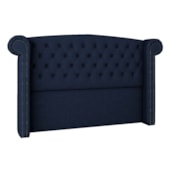 Cabeceira Casal  Lyon P04 140 cm Suede Azul Marinho TCA 948 - Amarena Móveis