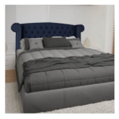 Cabeceira Casal  Lyon P04 140 cm Suede Azul Marinho TCA 948 - Amarena Móveis