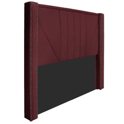 Cabeceira Casal Minsk P02 140 cm para cama Box Suede Bordô - Amarena Móveis