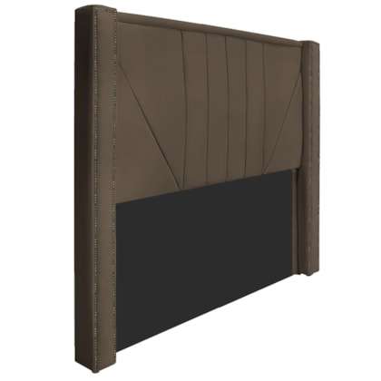 Cabeceira Casal Minsk P02 140 cm para cama Box Suede Marrom - Amarena Móveis