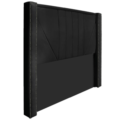 Cabeceira Casal Minsk P02 140 cm para cama Box Suede Preto - Amarena Móveis