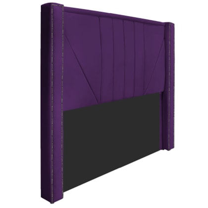 Cabeceira Casal Minsk P02 140 cm para cama Box Suede Roxo - Amarena Móveis