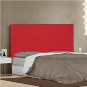 Cabeceira Casal Moscou P04 140 cm Suede  Vermelho TCA 53 - Amarena Móveis