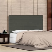 Cabeceira Casal Porto P04 140 cm Suede Cinza Escuro TCA 958 - Amarena Móveis