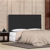 Cabeceira Casal Porto P04 140 cm Suede Preto TCA 944 - Amarena Móveis