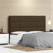 Cabeceira Casal Tallin P04 140 cm Suede Marrom TCA 942 - Amarena Móveis