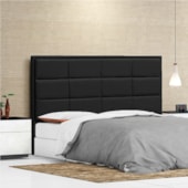 Cabeceira Casal Tallin P04 140 cm Suede Preto TCA 944 - Amarena Móveis