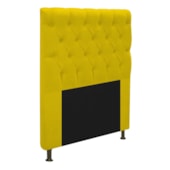 Cabeceira Cristal Estofada Capitonê 100 cm para Cama Box Solteiro Suede Amarelo Quarto - AM Decor