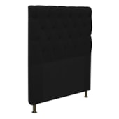 Cabeceira Cristal Estofada Capitonê 100 cm para Cama Box Solteiro Suede Preto Quarto - AM Decor