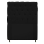 Cabeceira Cristal Estofada Capitonê 100 cm para Cama Box Solteiro Suede Preto Quarto - AM Decor