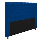 Cabeceira Cristal Estofada Capitonê 140 cm para Cama Box de Casal Corano Azul Marinho Quarto - AM Decor