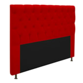 Cabeceira Cristal Estofada Capitonê 140 cm para Cama Box de Casal Corano Vermelho Quarto - AM Decor