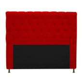 Cabeceira Cristal Estofada Capitonê 140 cm para Cama Box de Casal Corano Vermelho Quarto - AM Decor