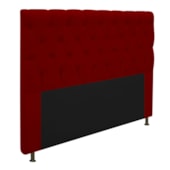 Cabeceira Cristal Estofada Capitonê 140 cm para Cama Box de Casal Suede Bordô Quarto - AM Decor