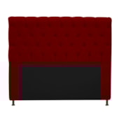 Cabeceira Cristal Estofada Capitonê 140 cm para Cama Box de Casal Suede Bordô Quarto - AM Decor