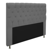 Cabeceira Cristal Estofada Capitonê 140 cm para Cama Box de Casal Suede Cinza Quarto - AM Decor