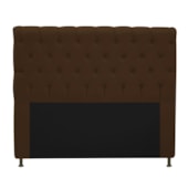 Cabeceira Cristal Estofada Capitonê 140 cm para Cama Box de Casal Suede Marrom Quarto - AM Decor