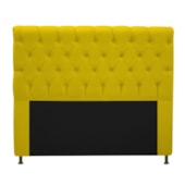 Cabeceira Cristal Estofada Capitonê 160 cm para Cama Box Queen Suede Amarelo Quarto - AM Decor