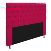 Cabeceira Cristal Estofada Capitonê 160 cm para Cama Box Queen Suede Pink Quarto - AM Decor