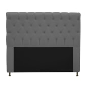Cabeceira Cristal Estofada Capitonê 195 cm para Cama Box King Corano Cinza Quarto - AM Decor