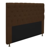Cabeceira Cristal Estofada Capitonê 195 cm para Cama Box King Corano Marrom Quarto - AM Decor