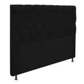 Cabeceira Cristal Estofada Capitonê 195 cm para Cama Box King Corano Preto Quarto - AM Decor