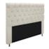 Cabeceira Cristal Estofada Capitonê 195 cm para Cama Box King Suede Bege Quarto - AM Decor