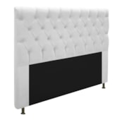 Cabeceira Cristal Estofada Capitonê 195 cm para Cama Box King Suede Branco Quarto - AM Decor