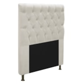 Cabeceira Cristal Estofada Capitonê 90 cm para Cama Box Solteiro Corano Bege Quarto - AM Decor