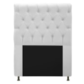 Cabeceira Cristal Estofada Capitonê 90 cm para Cama Box Solteiro Corano Branco Quarto - AM Decor