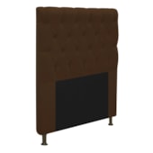 Cabeceira Cristal Estofada Capitonê 90 cm para Cama Box Solteiro Corano Marrom Quarto - AM Decor