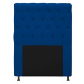 Cabeceira Cristal Estofada Capitonê 90 cm para Cama Box Solteiro Suede Azul Marinho Quarto - AM Decor