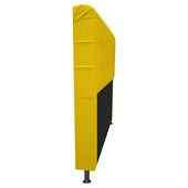 Cabeceira Estofada Dama Capitonê 140 cm para Cama Box de Casal Corano Amarelo para Quarto - AM Decor