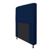 Cabeceira Estofada Dama Capitonê 140 cm para Cama Box de Casal Suede Azul Marinho para Quarto - AM Decor