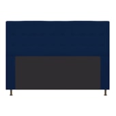 Cabeceira Estofada Dama Capitonê 140 cm para Cama Box de Casal Suede Azul Marinho para Quarto - AM Decor