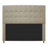 Cabeceira Estofada Dama Capitonê 195 cm para Cama Box King Corano Bege para Quarto - AM Decor