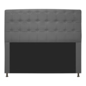 Cabeceira Estofada Dama Capitonê 195 cm para Cama Box King Corano Cinza para Quarto - AM Decor