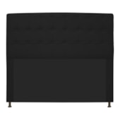 Cabeceira Estofada Dama Capitonê 195 cm para Cama Box King Corano Preto para Quarto - AM Decor