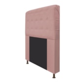 Cabeceira Estofada Dama Capitonê 195 cm para Cama Box King Suede Rosê para Quarto - AM Decor