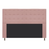 Cabeceira Estofada Dama Capitonê 195 cm para Cama Box King Suede Rosê para Quarto - AM Decor