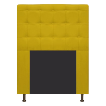 Cabeceira Estofada Dama Capitonê 90 cm para Cama Box Solteiro Suede Amarelo para Quarto - AM Decor