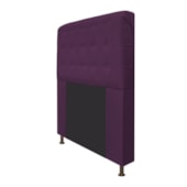 Cabeceira Estofada Dama Capitonê 90 cm para Cama Box Solteiro Suede Roxo para Quarto - AM Decor