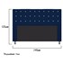 Cabeceira Estofada Dama com Strass 140 cm para Cama Box de Casal Suede Azul Marinho para Quarto - AM Decor