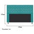 Cabeceira Estofada Dama com Strass 140 cm para Cama Box de Casal Suede Azul Turquesa para Quarto - AM Decor