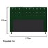 Cabeceira Estofada Dama com Strass 140 cm para Cama Box de Casal Suede Verde para Quarto - AM Decor