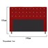 Cabeceira Estofada Dama com Strass 140 cm para Cama Box de Casal Suede Vermelho para Quarto - AM Decor