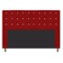 Cabeceira Estofada Dama com Strass 160 cm para Cama Box Queen Suede Vermelho para Quarto - AM Decor
